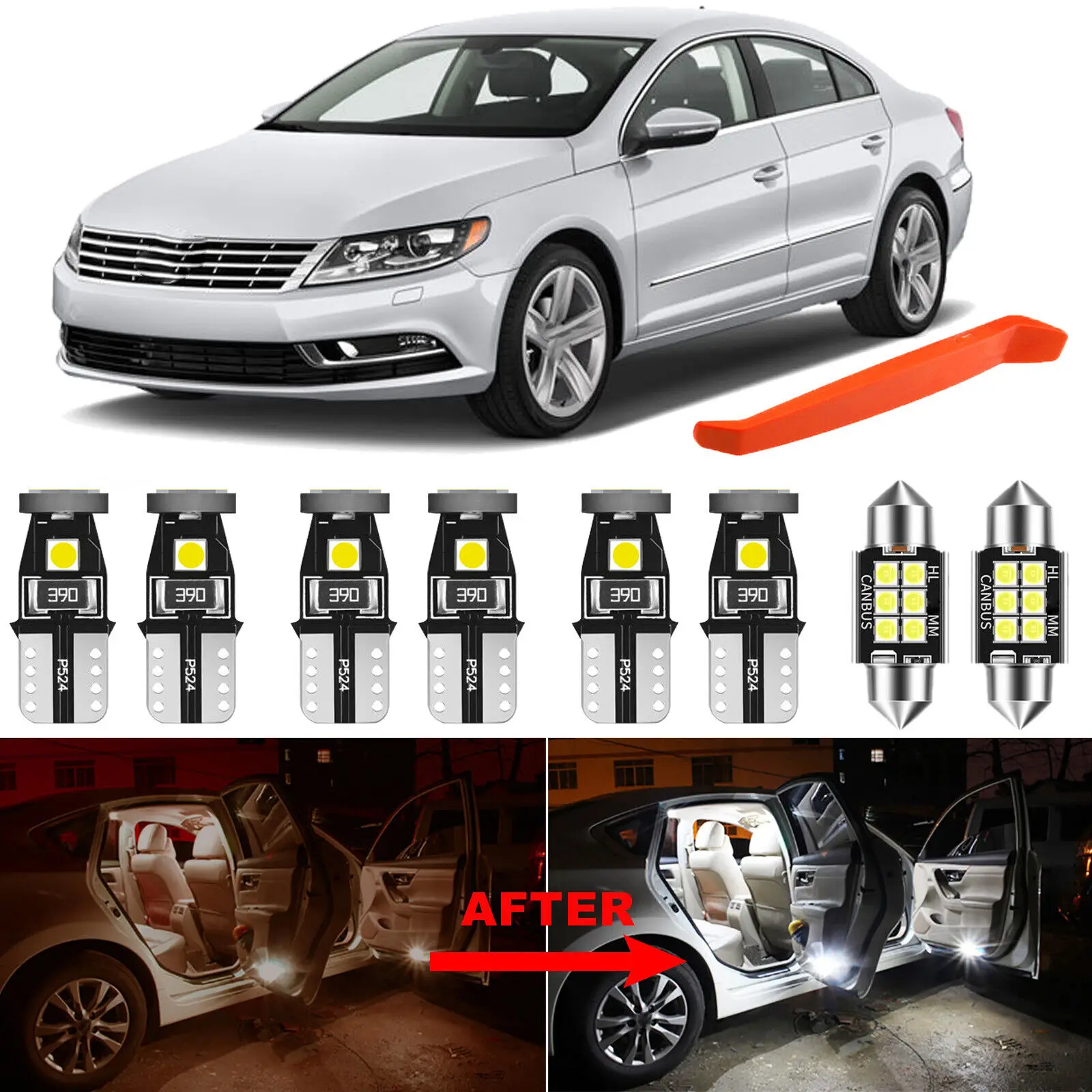 Winetis 16Pcs 6000K White LED Interior Lights Package Kit For Volkswagen CC 2009 - 2017 + Free Tool
Winetis 16Pcs 6000K White LED Interior Lights Package Kit For Volkswagen CC 2009 - 2017 + Free Tool