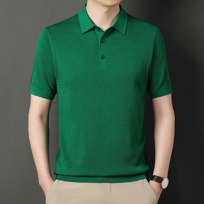 New Solid Color Men's Knit Polos 2023 Summer Casual Turn Down Collar Knit T-shirts Male Short Sleeve Slim Knitwear Polos shirt
New Solid Color Men's Knit Polos 2023 Summer Casual Turn Down Collar Knit T-shirts Male Short Sleeve Slim Knitwear Polos shirt
