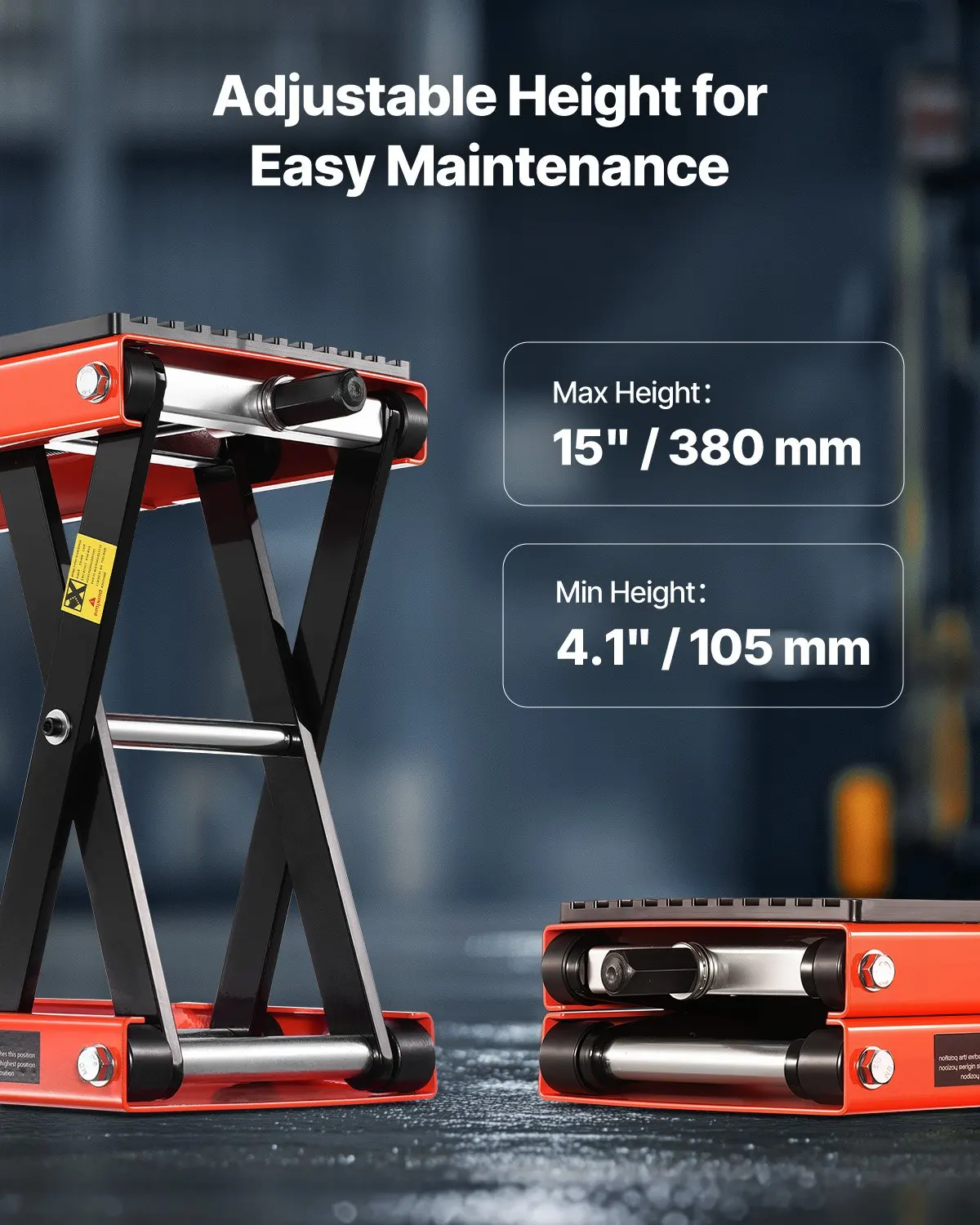 Motorcycle Lift, 1200lbs Weight Capacity, Wide Deck Motorcycle Scissor Jack, 4.1-15 In Height Range, Heavy Duty Steel Bike Repair Center Stand With Ratchet And Crank For ATVs, Dirt Bikes
Motorcycle Lift, 1200lbs Weight Capacity, Wide Deck Motorcycle Scissor Jack, 4.1-15 In Height Range, Heavy Duty Steel Bike Repair Center Stand With Ratchet And Crank For ATVs, Dirt Bikes