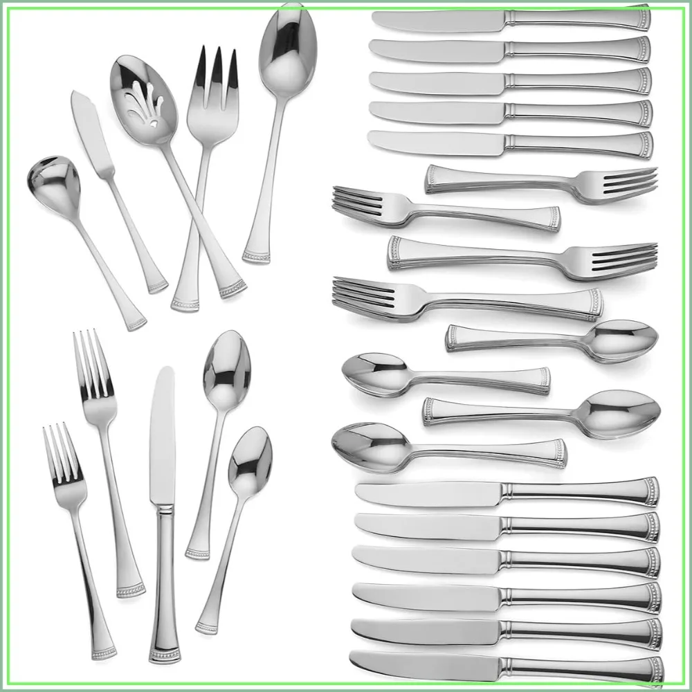 65-Piece Stainless Steel Flatware Set for 12, Dishwasher Safe Silverware Set with Serving Utensils
65-Piece Stainless Steel Flatware Set for 12, Dishwasher Safe Silverware Set with Serving Utensils
