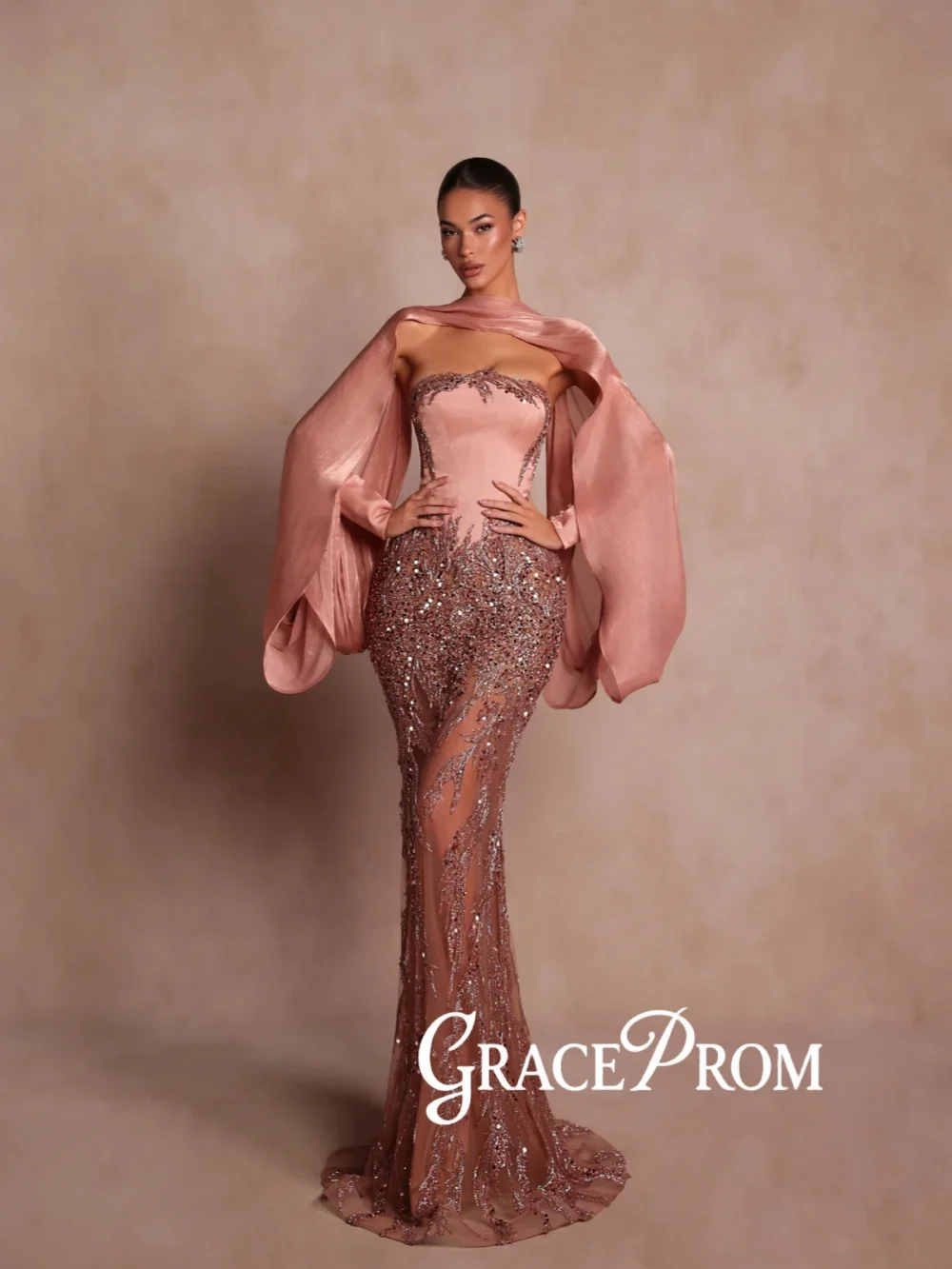 Captivating Beaded Evening Dress With Detachable Sleeves Blush Color Illusion Long Party Gown Customized Red Carpet Gowns
Captivating Beaded Evening Dress With Detachable Sleeves Blush Color Illusion Long Party Gown Customized Red Carpet Gowns