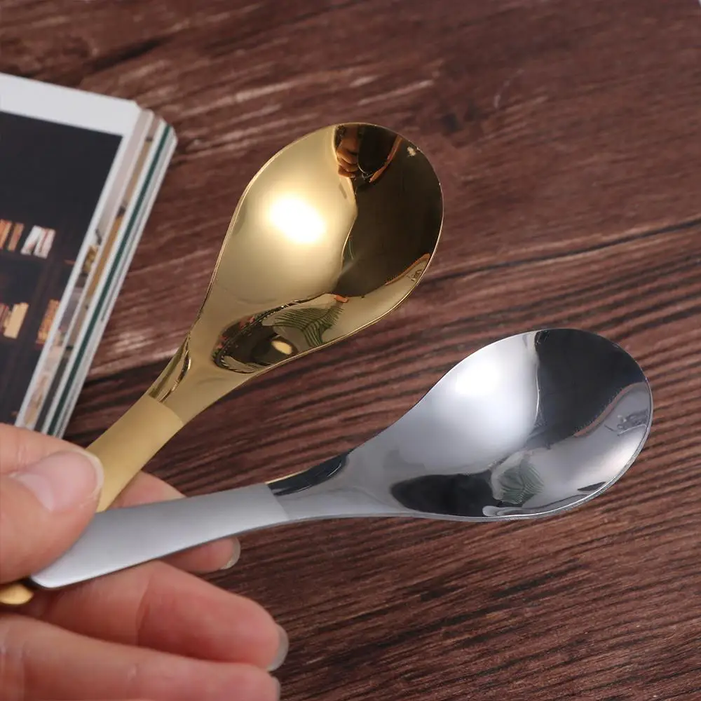 Flatware Gold Silver Stainless Steel Spoon Polished Long Handle Soup Spoons Korean Mirror Kitchen
Flatware Gold Silver Stainless Steel Spoon Polished Long Handle Soup Spoons Korean Mirror Kitchen