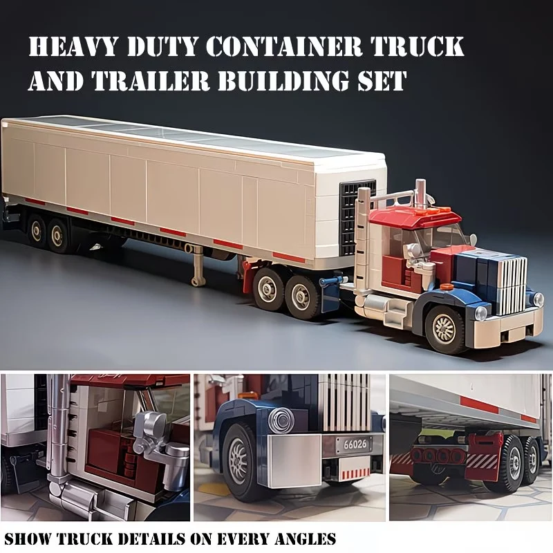 Heavy-Duty Truck & Container Trailer Building Blocks Set Road Semi-Trailer Model Collectible Display Gift for Family And Friends
Heavy-Duty Truck & Container Trailer Building Blocks Set Road Semi-Trailer Model Collectible Display Gift for Family And Friends