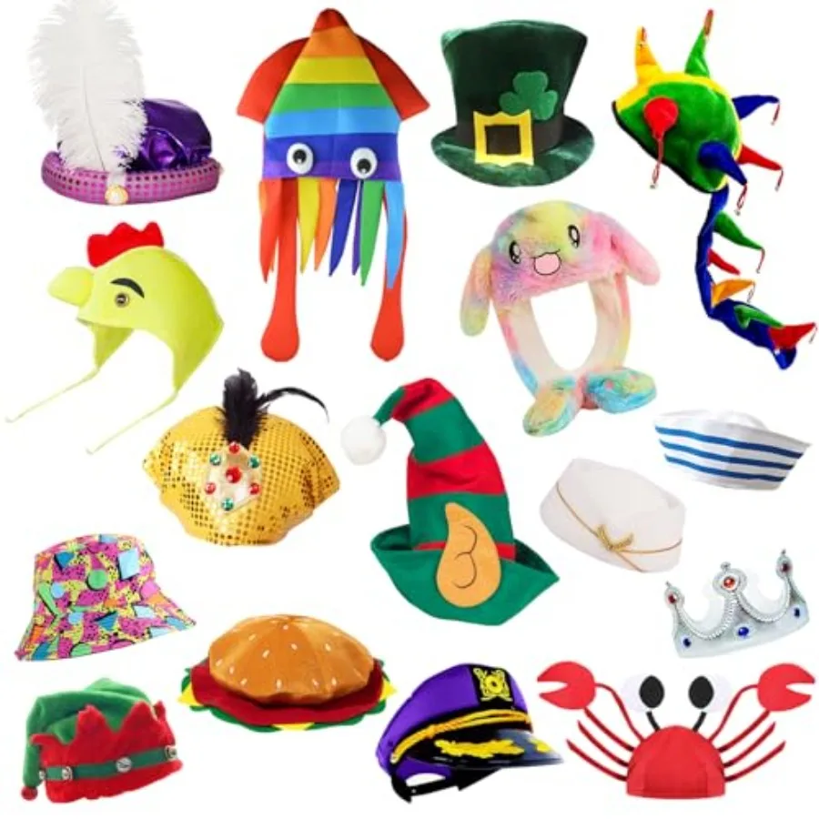 12Pcs Colorful Funny Party Hats for Adults Teens Photo Booth Props Costume Supplies for Dressing up
12Pcs Colorful Funny Party Hats for Adults Teens Photo Booth Props Costume Supplies for Dressing up