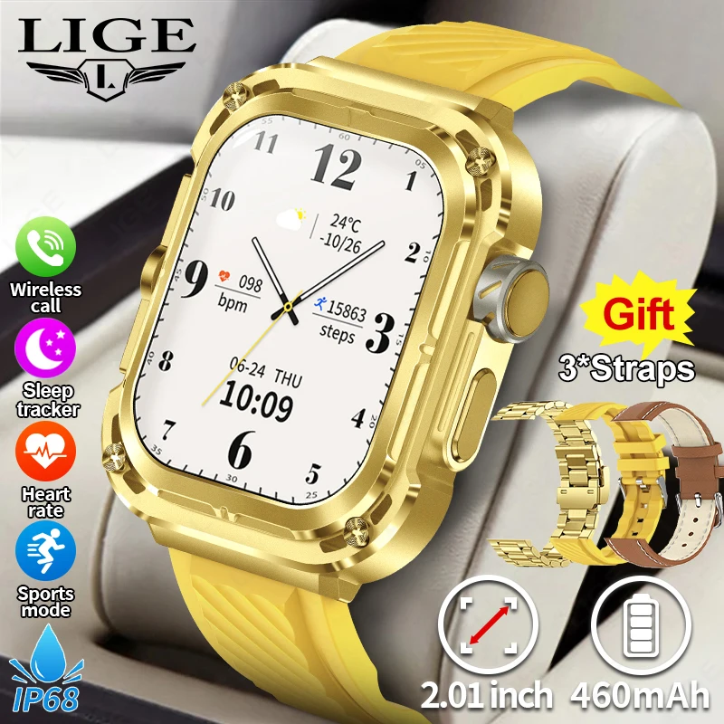 Three straps Smart Watch 2.1-inch Ultra HD Screen Sport Bracelet Heart Rate IP68 Waterproof Bluetooth Call Smart Watches for Men
Three straps Smart Watch 2.1-inch Ultra HD Screen Sport Bracelet Heart Rate IP68 Waterproof Bluetooth Call Smart Watches for Men