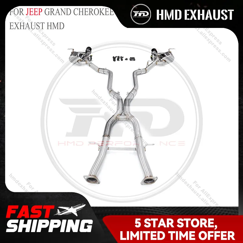 HMD Exhaust System Material for Jeep Grand Cherokee 6.2L 6.4L stainless steel catback Non-destructive Installation
HMD Exhaust System Material for Jeep Grand Cherokee 6.2L 6.4L stainless steel catback Non-destructive Installation