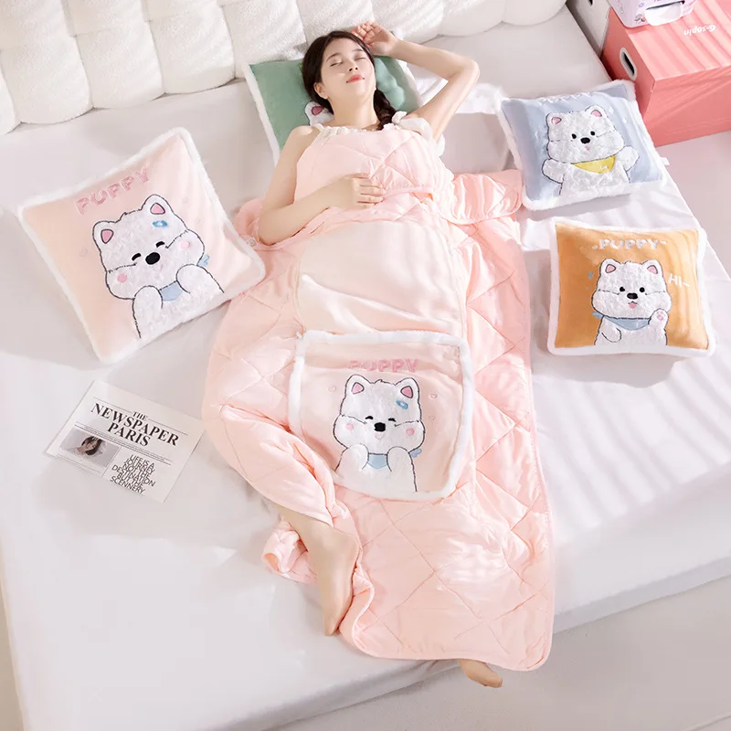 Puppy Nap Blankets Sofa Napping Cover Plush Toy Travel Car Hug Pillows Warm Office Room Unfolded Quilt Portable Pillow Blanket
Puppy Nap Blankets Sofa Napping Cover Plush Toy Travel Car Hug Pillows Warm Office Room Unfolded Quilt Portable Pillow Blanket