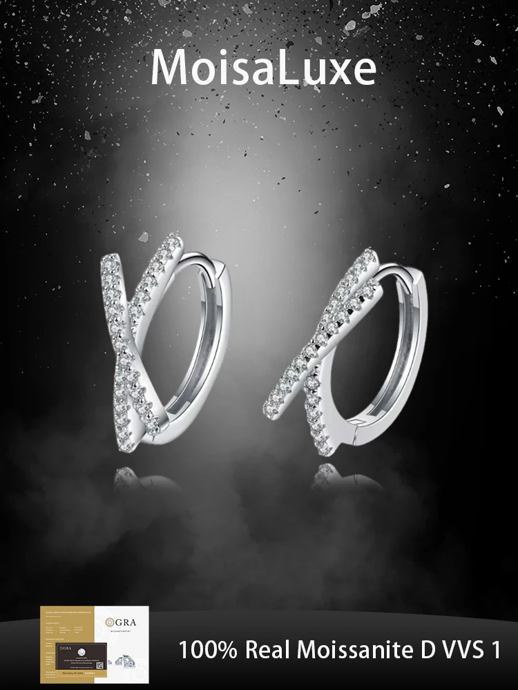 MoisaLuxe Official Store GRA Moissanite Plata Sterling Silver 925 Jewelry Earrings for Women Hoops Piercing Cross Round Earrings
MoisaLuxe Official Store GRA Moissanite Plata Sterling Silver 925 Jewelry Earrings for Women Hoops Piercing Cross Round Earrings