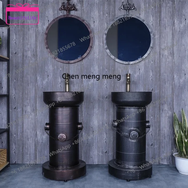 YL Retro integrated column basin Industrial wind wash basin Bathroom floor washbasin Balcony wash basin Round
YL Retro integrated column basin Industrial wind wash basin Bathroom floor washbasin Balcony wash basin Round