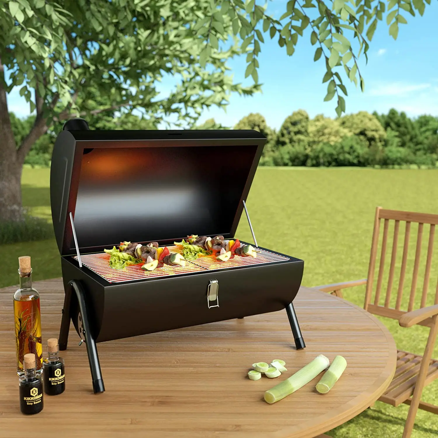 Camping Portable Charcoal Grill Mini BBQ Grill for Outdoor, Picnic Cooking, Black with Handle
Camping Portable Charcoal Grill Mini BBQ Grill for Outdoor, Picnic Cooking, Black with Handle