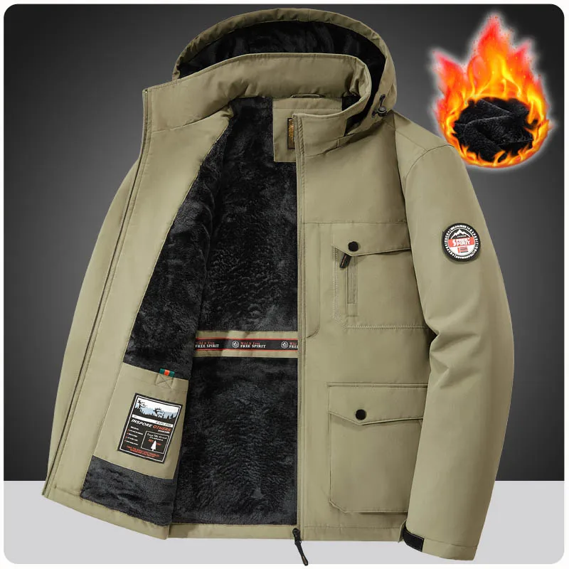 Winter Coats Men Outwear Windbreakers Fleece Lined Waterproof Jackets Hood Warm Military Hiking Camping Coat Parkas Men Clothing
Winter Coats Men Outwear Windbreakers Fleece Lined Waterproof Jackets Hood Warm Military Hiking Camping Coat Parkas Men Clothing