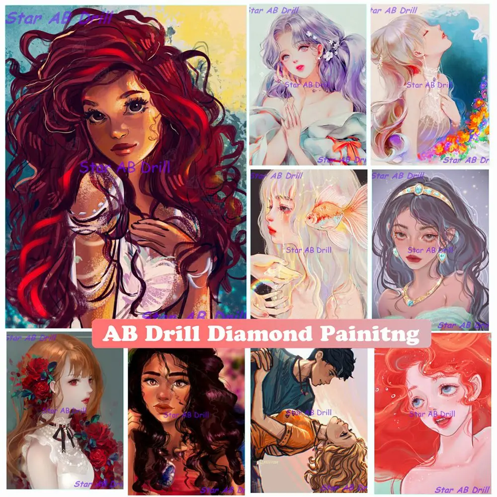 Mermaid Princess Diamond Painting Modern Fantasy Girl Art 5d Diy AB Drill Mosaic Cross Stitch Kit Home Decor Handicraft Gifts
Mermaid Princess Diamond Painting Modern Fantasy Girl Art 5d Diy AB Drill Mosaic Cross Stitch Kit Home Decor Handicraft Gifts