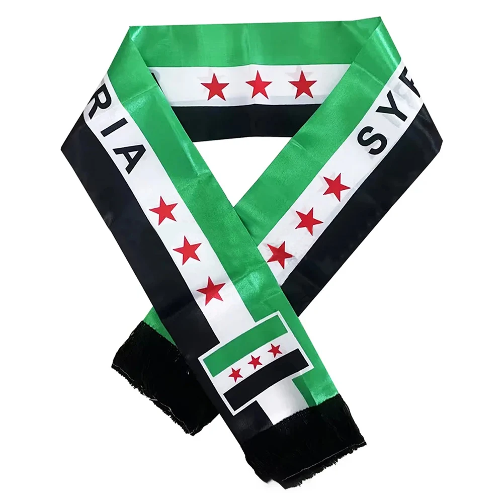 Aerlxemrbrae Custom Syria Scarf 14*135cm The Syrian Arab Republic Syrian three Star Scarf Banner For event decoration
Aerlxemrbrae Custom Syria Scarf 14*135cm The Syrian Arab Republic Syrian three Star Scarf Banner For event decoration