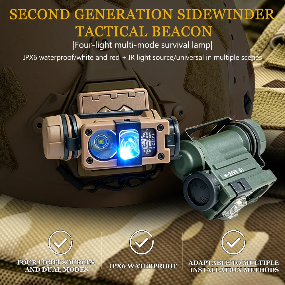 BOOIU 2nd Gen Sidewinder Tactical Light | Multi-Source Waterproof Helmet Signal Light for Outdoor Use
BOOIU 2nd Gen Sidewinder Tactical Light | Multi-Source Waterproof Helmet Signal Light for Outdoor Use