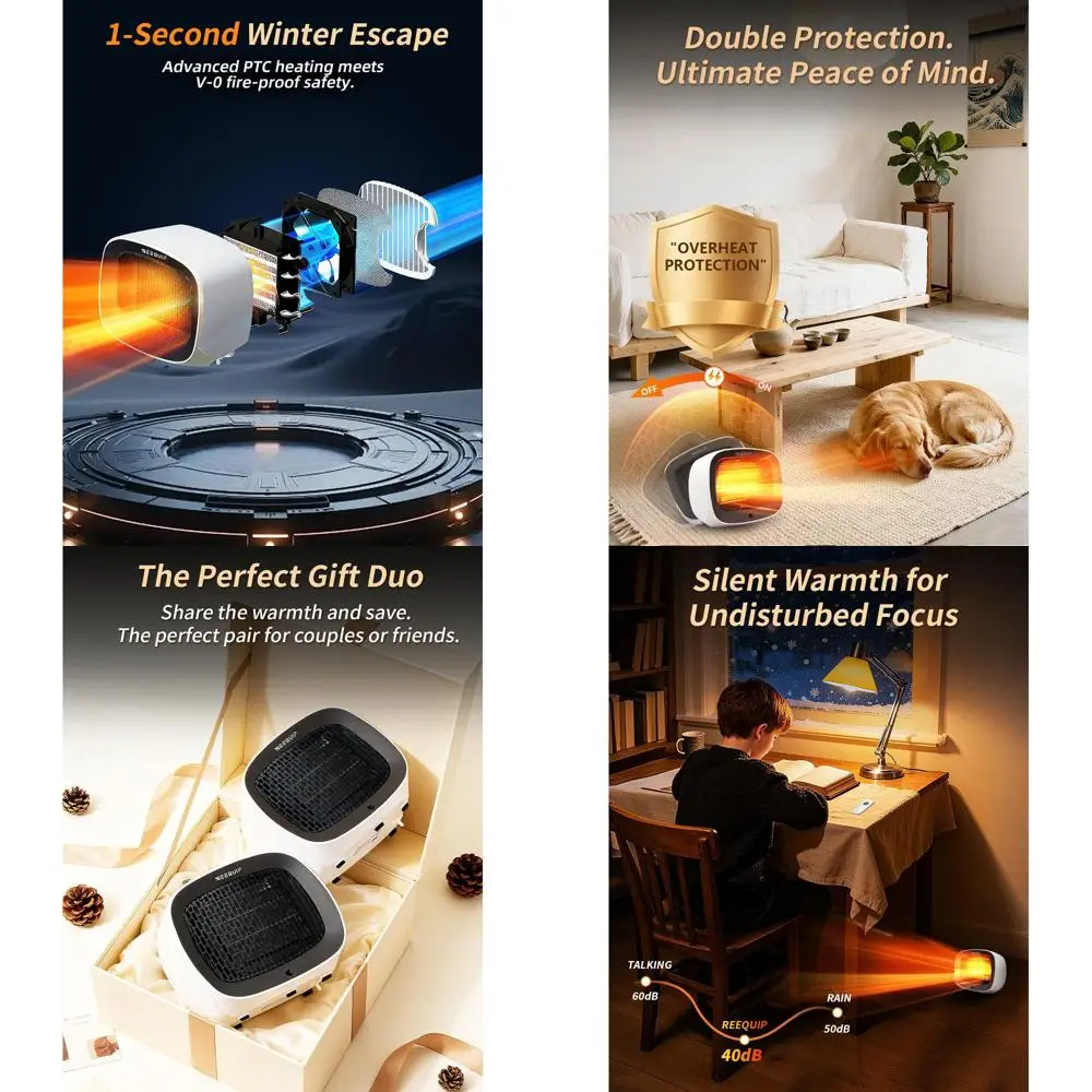 2-Pack 1200W Ceramic Space Heaters with Magnetic Remote, Overheat and Tip-Over Protection for Indoor Use
2-Pack 1200W Ceramic Space Heaters with Magnetic Remote, Overheat and Tip-Over Protection for Indoor Use