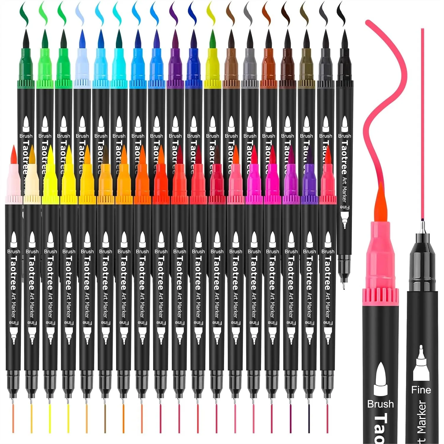 36 Colors Dual Tip Art Markers Pens for Adult Coloring Books, Fine & Brush Tip Drawing Pens for Journaling, Lettering
36 Colors Dual Tip Art Markers Pens for Adult Coloring Books, Fine & Brush Tip Drawing Pens for Journaling, Lettering