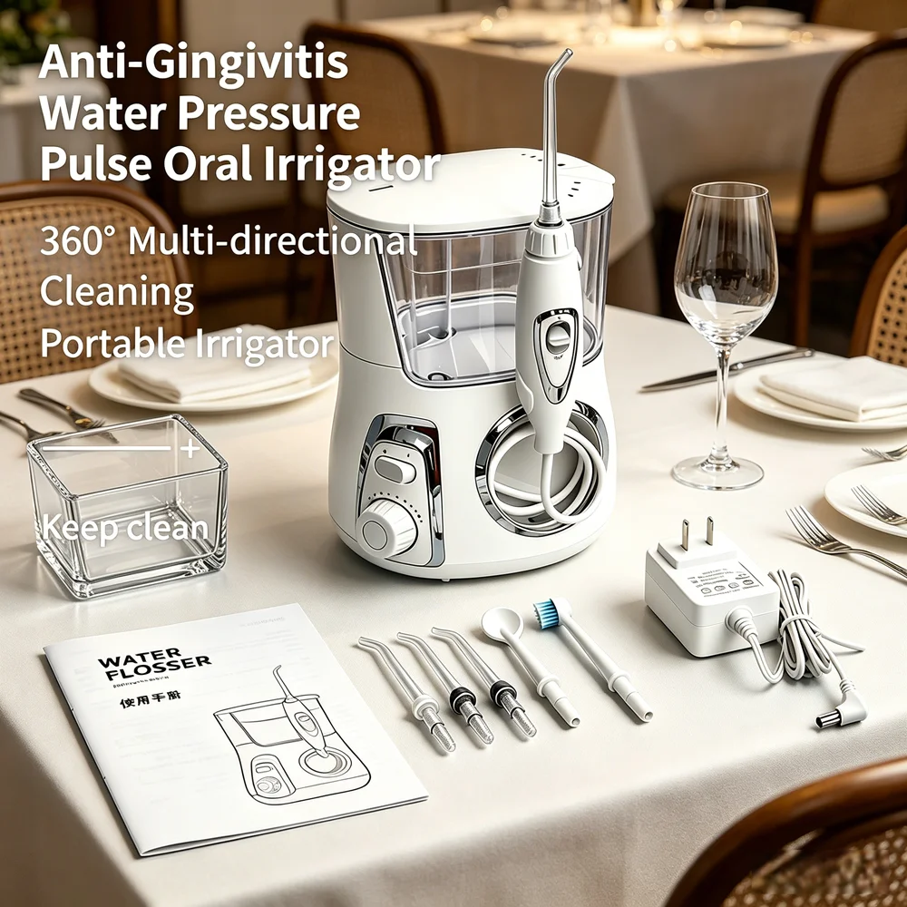 Premium High-End Electric Oral Irrigator Countertop Water Flosser 5 Jet Tips 10 Modes 800ML Tank Prevent Bad Breath
Premium High-End Electric Oral Irrigator Countertop Water Flosser 5 Jet Tips 10 Modes 800ML Tank Prevent Bad Breath