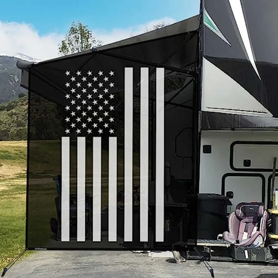 Солнцезащитная сетка для автодома 9' x 7' с белым американским флагом и черной сеткой - УФ-защита для кемпинга и автодомов
Солнцезащитная сетка для автодома 9' x 7' с белым американским флагом и черной сеткой - УФ-защита для кемпинга и автодомов
