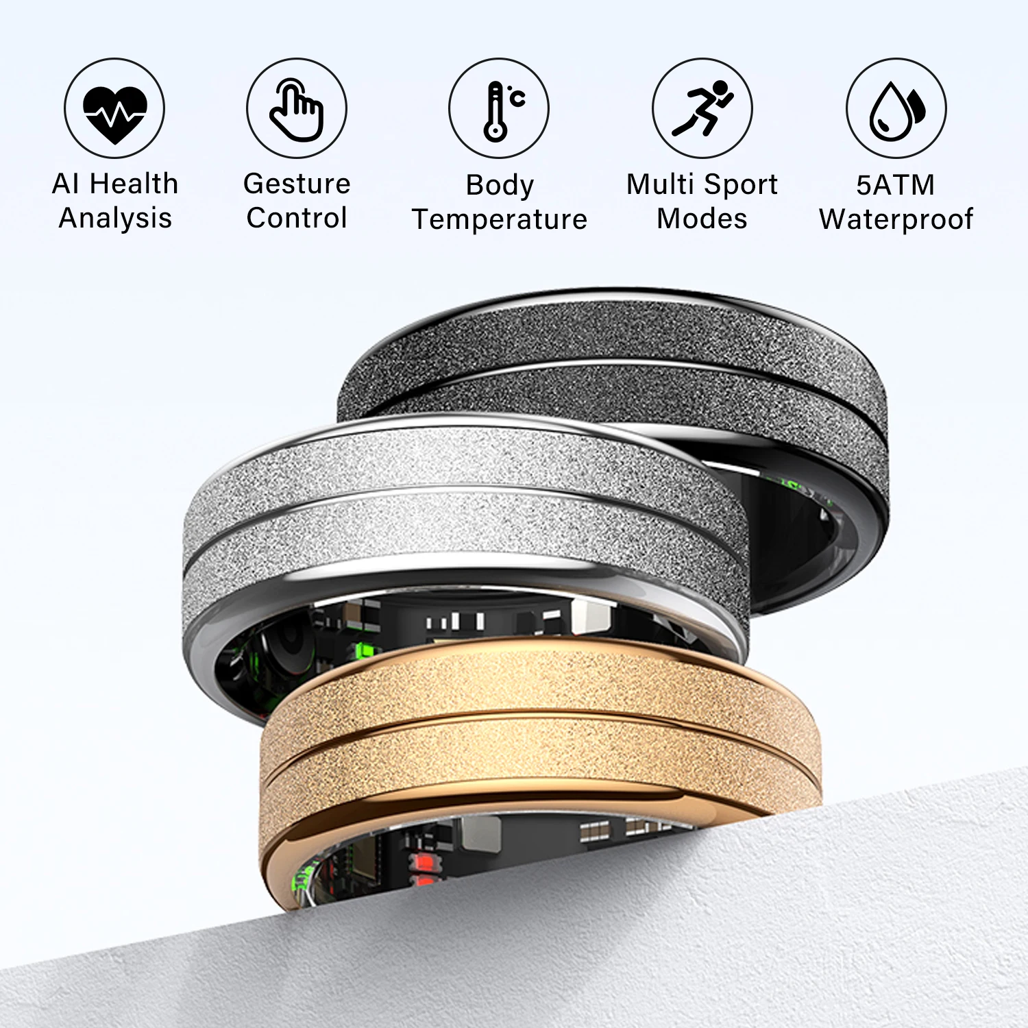 Smart Ring Men Women AI Health Analysis Heart Rate Body Temperature 5ATM Waterproof Multi Sport Modes Gesture Control Smart Ring
Smart Ring Men Women AI Health Analysis Heart Rate Body Temperature 5ATM Waterproof Multi Sport Modes Gesture Control Smart Ring