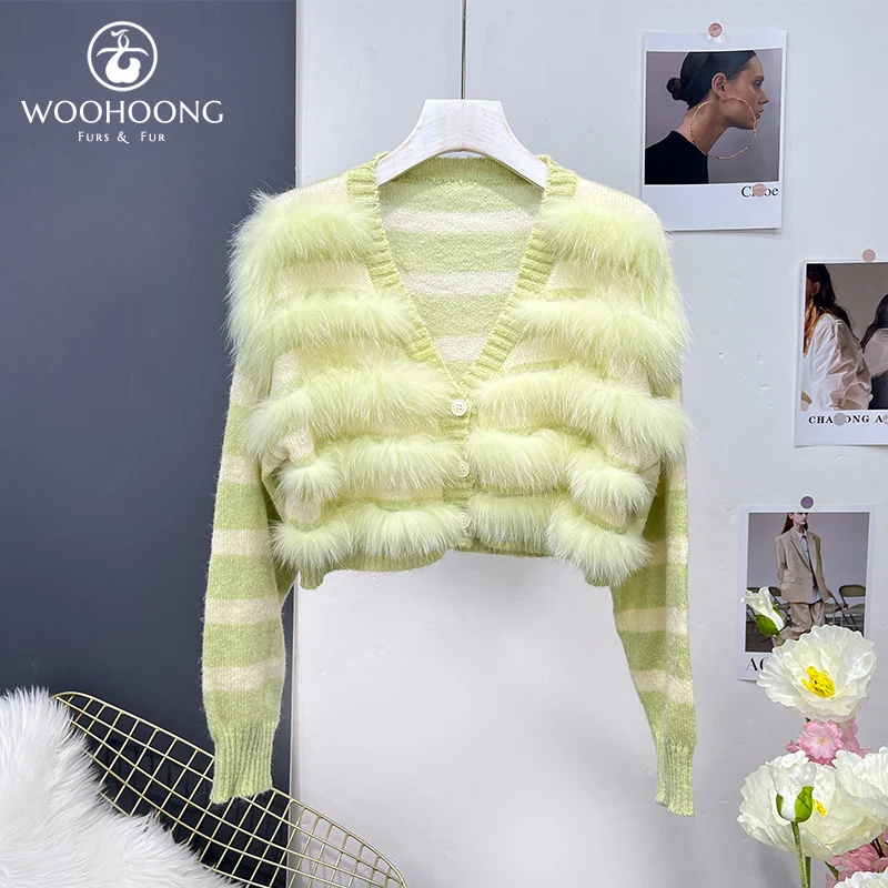 New Spring Autumn Dress Genuine Fur Grass Coat Women'S Short Knitted Sweater Natural Fox Stripe Car Stripe Craft Korean Fashion
New Spring Autumn Dress Genuine Fur Grass Coat Women'S Short Knitted Sweater Natural Fox Stripe Car Stripe Craft Korean Fashion