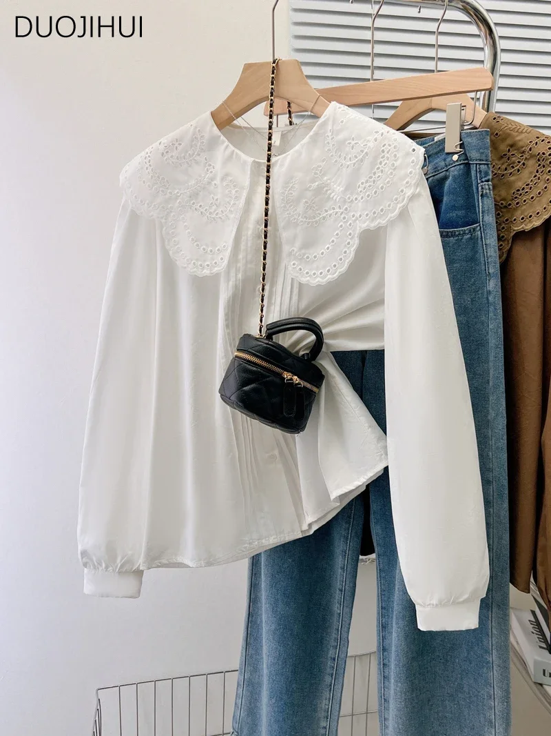 DUOJIHUI New Chic Lace-up Sweet Loose Women Shirt Basic Long Sleeve Simple Casual Office Ladies Fashion Pure Color Female Shirts
DUOJIHUI New Chic Lace-up Sweet Loose Women Shirt Basic Long Sleeve Simple Casual Office Ladies Fashion Pure Color Female Shirts