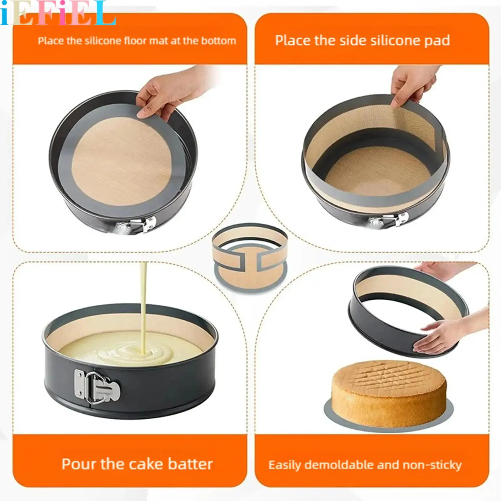 2Pcs Round Rectangle Silicone Baking Mat Set Prevent Cake from Sticking to Bottom And Side Easy Clean Non Sick
2Pcs Round Rectangle Silicone Baking Mat Set Prevent Cake from Sticking to Bottom And Side Easy Clean Non Sick