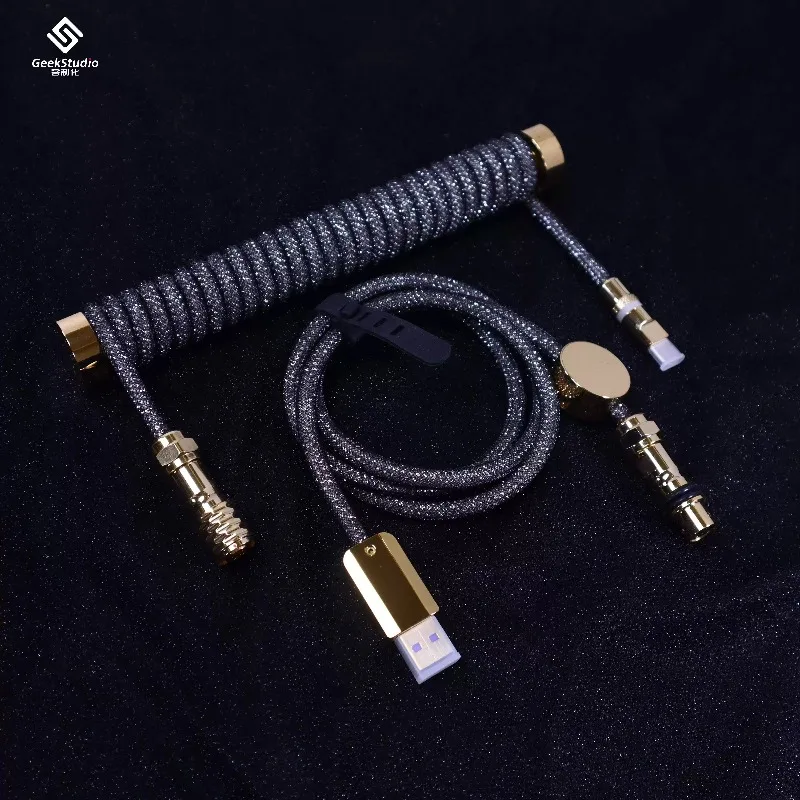 Keyboard Aviation Plug Cable Custom Constellation 1.2m Reinforced Spring Wire Keyboard Cable for Mechanical Keyboard Accessories