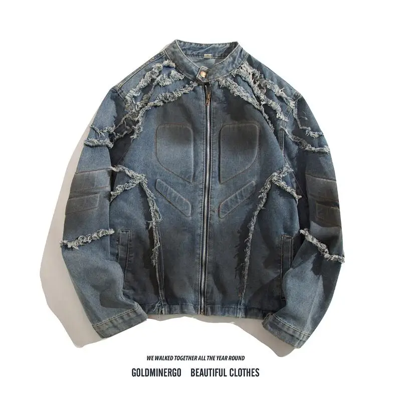 Джинсовая куртка с потертостями в стиле ретро, свободная посадка, уличная верхняя одежда с принтом тай-дай, длинная застежка-молния, повседневные джинсы...
Джинсовая куртка с потертостями в стиле ретро, свободная посадка, уличная верхняя одежда с принтом тай-дай, длинная застежка-молния, повседневные джинсы...