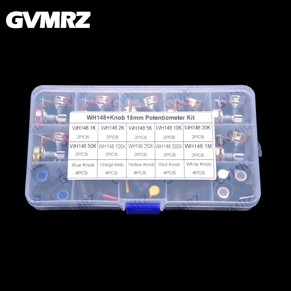 20PCS WH148 1K 5k 10K 20K 50K 100K potentiometer switch WH148 with knob cap single 15mm
20PCS WH148 1K 5k 10K 20K 50K 100K potentiometer switch WH148 with knob cap single 15mm