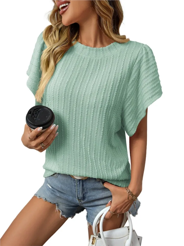 Women's Double Layer Ruffled Short Sleeve T-Shirt 2026 Summer New Fashion Design Casual And Comfortable Women's Solid Color Top
Women's Double Layer Ruffled Short Sleeve T-Shirt 2026 Summer New Fashion Design Casual And Comfortable Women's Solid Color Top