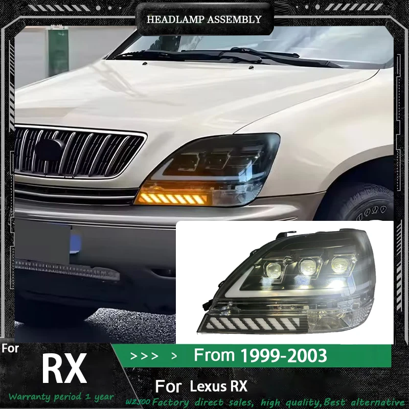 Передние фары для Lexus RX 1999-2002 RX300: Светодиодные фары в сборе с ДХО и указателями поворота, модифицированные аксессуары
Передние фары для Lexus RX 1999-2002 RX300: Светодиодные фары в сборе с ДХО и указателями поворота, модифицированные аксессуары