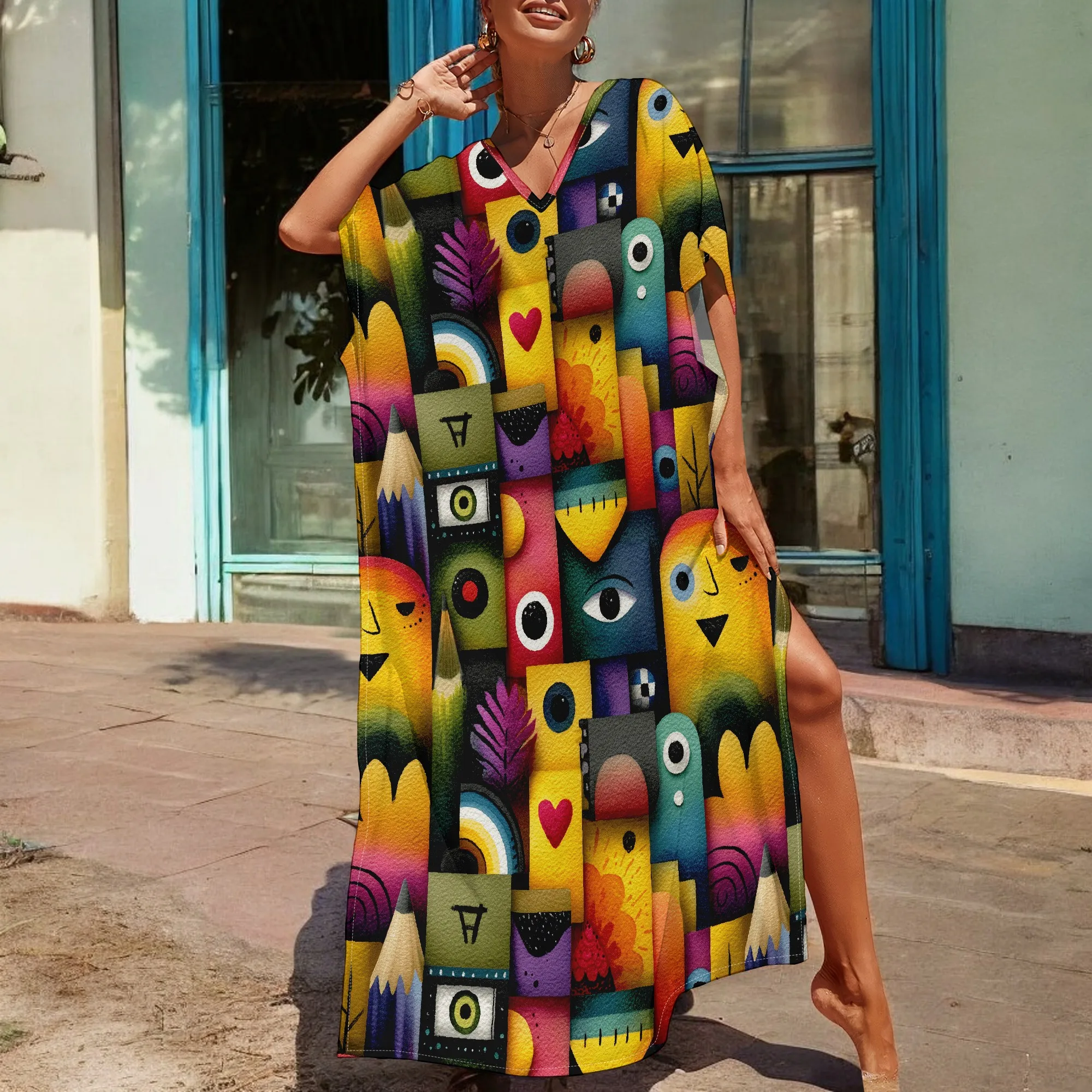 Bold Cartoon Pop Art Maxi Dress African American Women's S-3XL Creative Look for Juneteenth or Carnival
Bold Cartoon Pop Art Maxi Dress African American Women's S-3XL Creative Look for Juneteenth or Carnival