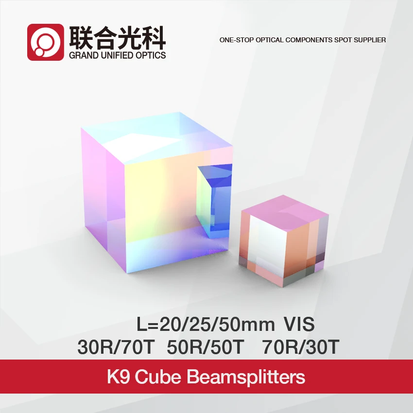 K9 Cube Beamsplitters Prism with 30R/70T to 70R/30T Splitting Ratio Prisma Beam Splitter For Spectrometer Experiment With VIS
K9 Cube Beamsplitters Prism with 30R/70T to 70R/30T Splitting Ratio Prisma Beam Splitter For Spectrometer Experiment With VIS