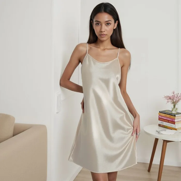 Solid Color Sexy Women Ice Silk Sling Nightgown Summer Thin Breathable Loose Camisole Sleep Dress Intimate Underwear
Solid Color Sexy Women Ice Silk Sling Nightgown Summer Thin Breathable Loose Camisole Sleep Dress Intimate Underwear