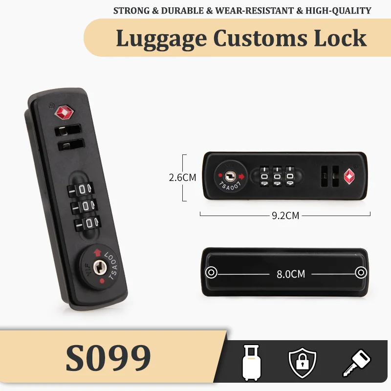 Suitable For S099 Original Baggage Customs Lock Luggage Accessories Combination Lock Simple Portability Anti-theft Security
Suitable For S099 Original Baggage Customs Lock Luggage Accessories Combination Lock Simple Portability Anti-theft Security