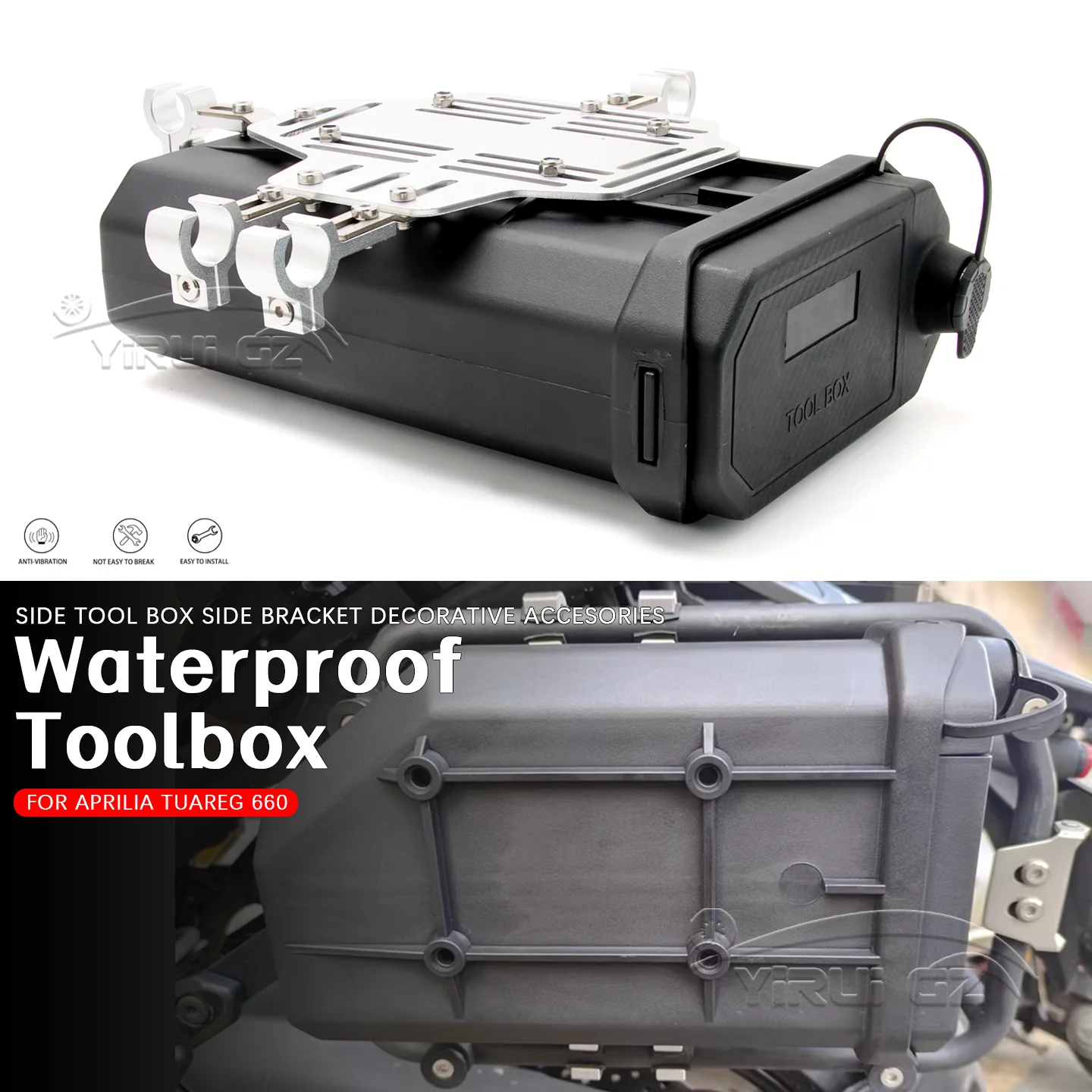 Motorcycle Toolbox Tool Box Waterproof Side Decorative Box FOR APRILIA TUAREG 660 TUAREG 660 660 First-aid/Breakdown kit Toolbox