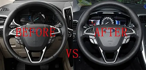 15 Inch Black Real Leather Steering Wheel Cover With Stitching Kit For Ford Fusion 2013–2020 And Edge 2015–2020 SUV
15 Inch Black Real Leather Steering Wheel Cover With Stitching Kit For Ford Fusion 2013–2020 And Edge 2015–2020 SUV