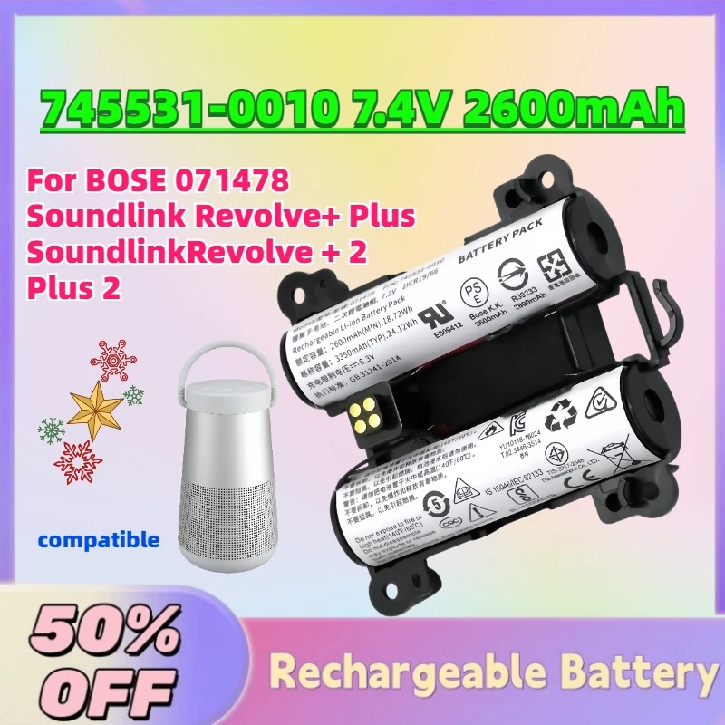 In Stock New 745531-0010 7.4V 2600mAh Speaker Battery for BOSE 071478 Soundlink Revolve+ Plus SoundlinkRevolve + 2 Plus 2
In Stock New 745531-0010 7.4V 2600mAh Speaker Battery for BOSE 071478 Soundlink Revolve+ Plus SoundlinkRevolve + 2 Plus 2
