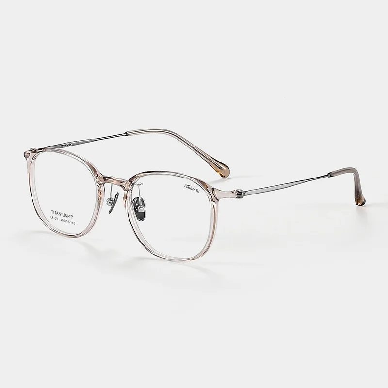 Ultra Light Titanium Glasses For Retro Oval Men's And Women's Glasses Frame Cool Brown Optical Prescription Glasses Frame 9109
Ultra Light Titanium Glasses For Retro Oval Men's And Women's Glasses Frame Cool Brown Optical Prescription Glasses Frame 9109