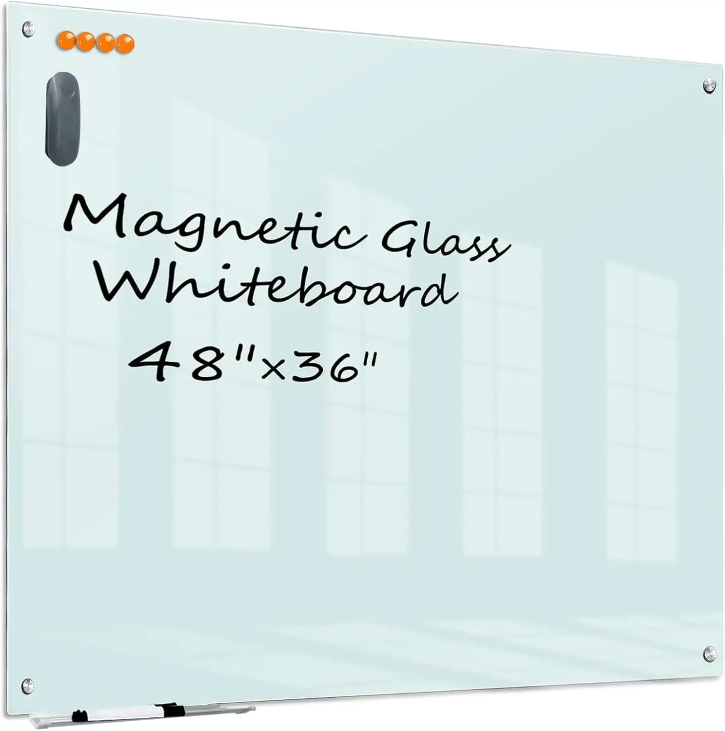 48x36 Large Frameless Glass Dry Erase Board, Magnetic Whiteboard for Office, Home & School
48x36 Large Frameless Glass Dry Erase Board, Magnetic Whiteboard for Office, Home & School