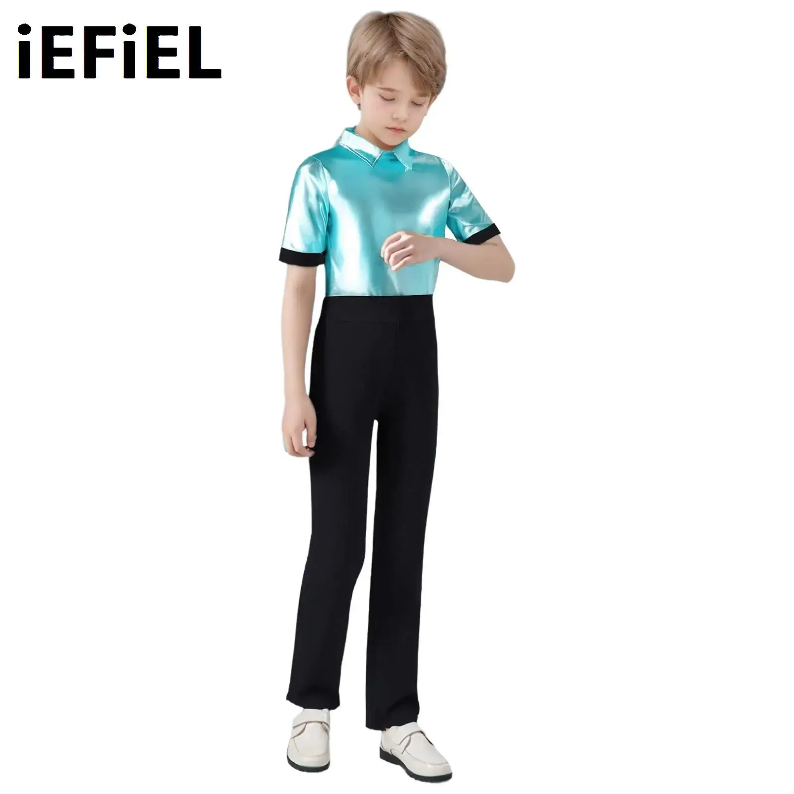 Kids Boys Patchwork Jazz Jumpsuit Stage Performance Outfit Short Sleeve Zip-up Color Block Metallic Dance Jumpsuit
Kids Boys Patchwork Jazz Jumpsuit Stage Performance Outfit Short Sleeve Zip-up Color Block Metallic Dance Jumpsuit