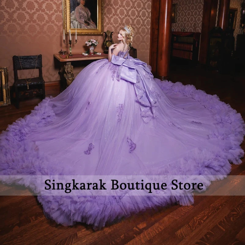 Lilac Women's Ball Gown Beaded Layered Long Train Bandage Dress vestidos de 15 anos quinceanera 2026 Customized
Lilac Women's Ball Gown Beaded Layered Long Train Bandage Dress vestidos de 15 anos quinceanera 2026 Customized