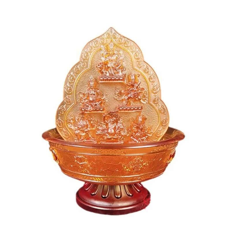 in Vajrayana Tibetan Buddhist hall, glass Buddhist offering, water offering tray for the five surnames of wealth gods
in Vajrayana Tibetan Buddhist hall, glass Buddhist offering, water offering tray for the five surnames of wealth gods