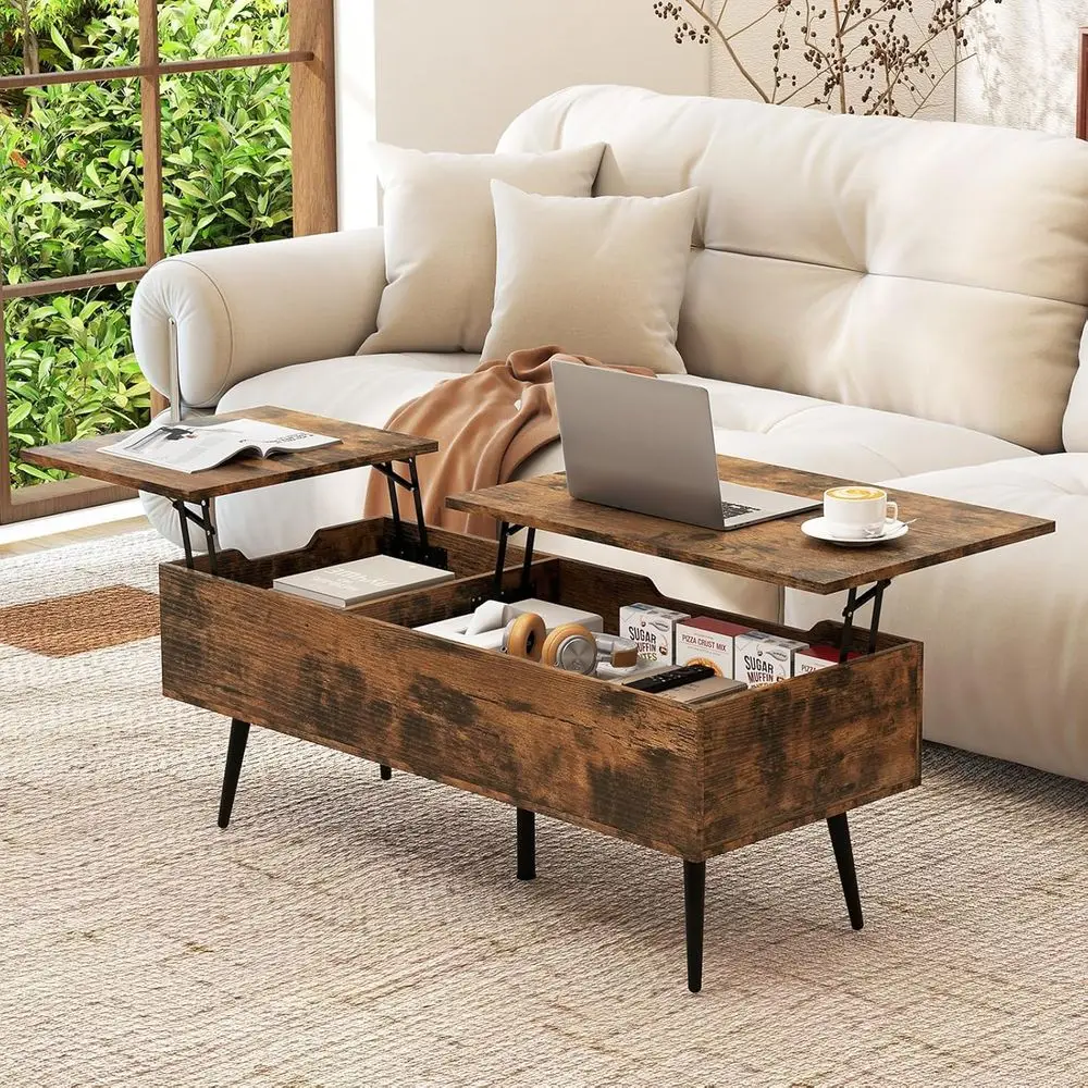 Lit Top Coee Table, Century ern Center Table with Split Top & 2 Hidden Comparents, RecAccent Table with Tapered Metal Legs or Li
Lit Top Coee Table, Century ern Center Table with Split Top & 2 Hidden Comparents, RecAccent Table with Tapered Metal Legs or Li