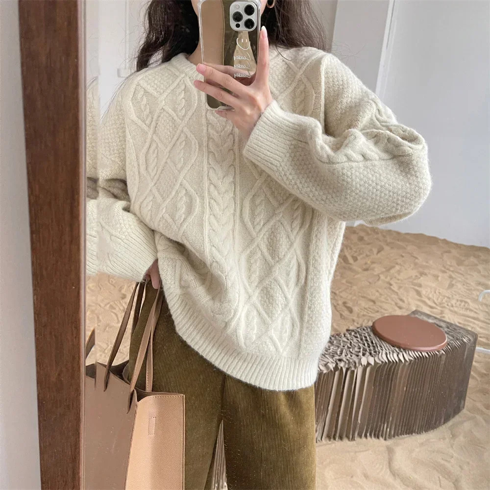 Autumn Winter Women Short Tops New Sweaters 2025 Pullover Fashion Vintage Twist Sweater Knitted Oversized Warm Lady Pullovers
Autumn Winter Women Short Tops New Sweaters 2025 Pullover Fashion Vintage Twist Sweater Knitted Oversized Warm Lady Pullovers