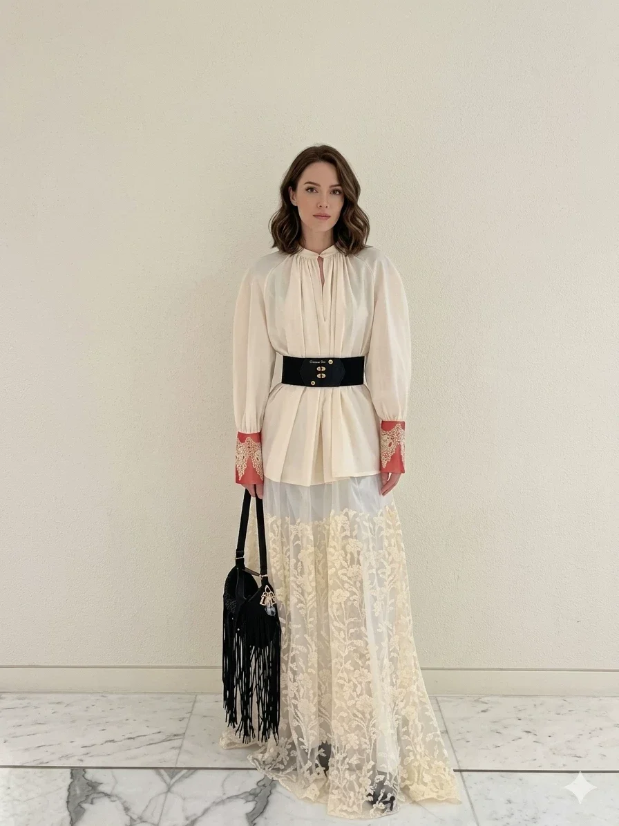 Fashion Ladies White Lace Dress Long Chic Cotton Embroidered Midi Dress Women's Casual Dress Loose
Fashion Ladies White Lace Dress Long Chic Cotton Embroidered Midi Dress Women's Casual Dress Loose