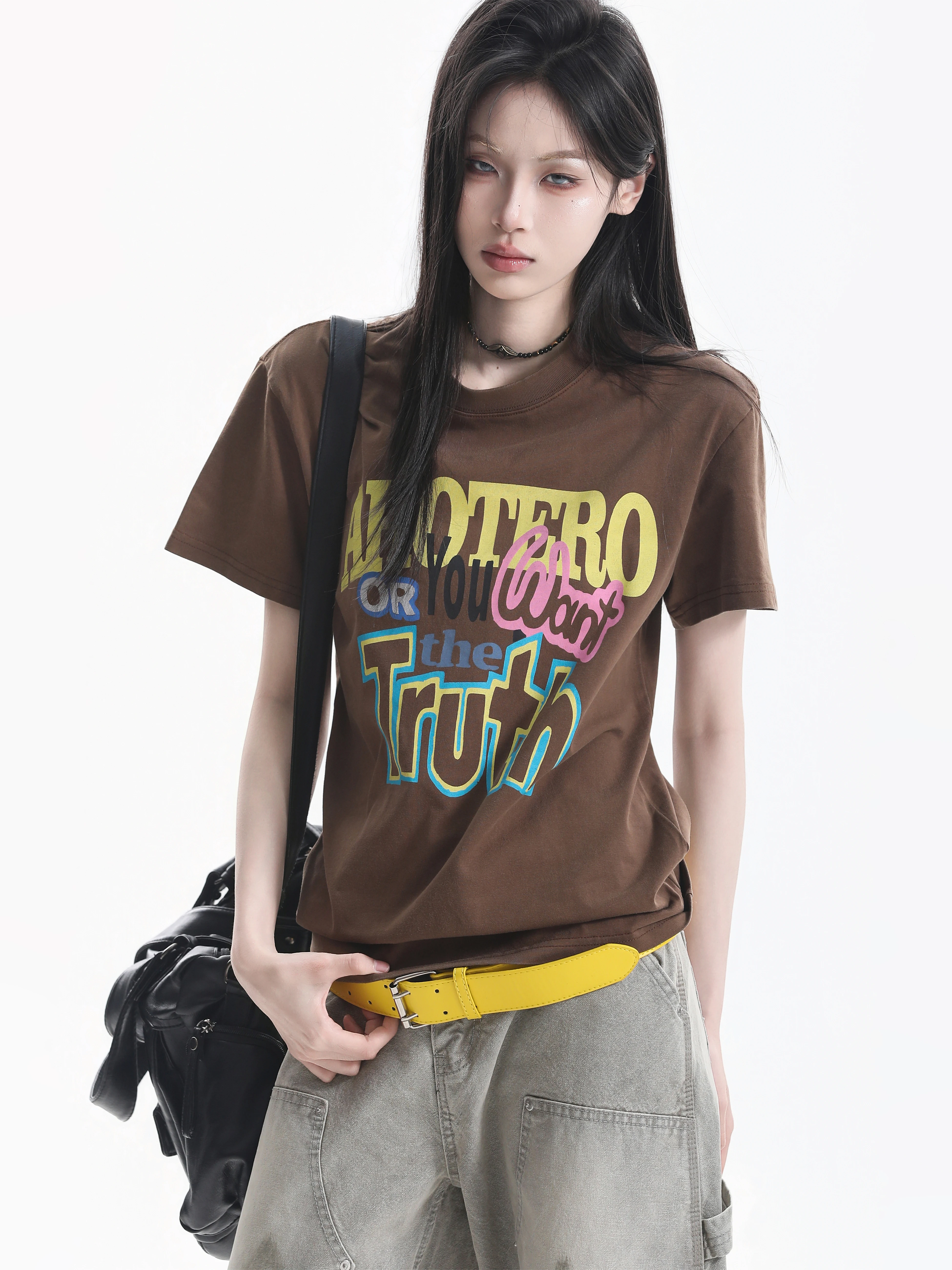 Washed Short Sleeve T-Shirt Women's Loose Fit Hip Hop American Style Casual round Neck Print Top for Young Ladies
Washed Short Sleeve T-Shirt Women's Loose Fit Hip Hop American Style Casual round Neck Print Top for Young Ladies