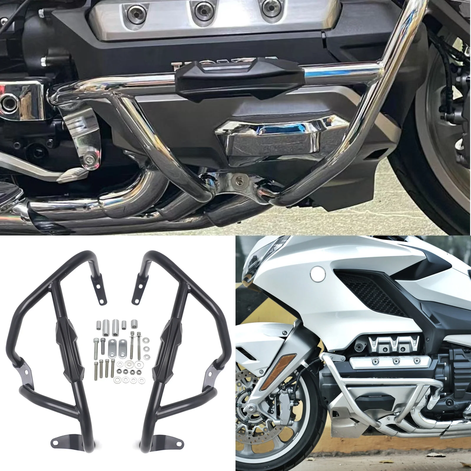 Steel Bumper Engine Guard Crash Bar W/ Blocks For Honda Gold Wing GL1800 2018-Up
Steel Bumper Engine Guard Crash Bar W/ Blocks For Honda Gold Wing GL1800 2018-Up