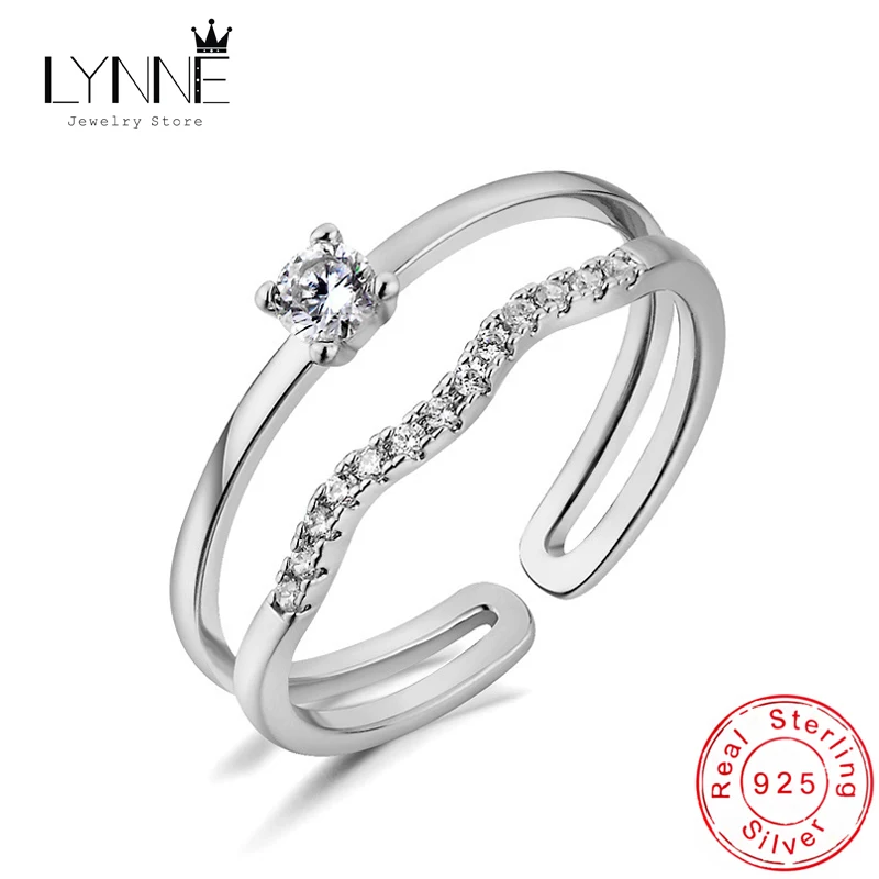 Fashion 925 Sterling Silver Elegant Double Layers Rhinestone Open Adjustable Rings Women Jewelry Rose Gold Zircon Resizable Ring
Fashion 925 Sterling Silver Elegant Double Layers Rhinestone Open Adjustable Rings Women Jewelry Rose Gold Zircon Resizable Ring