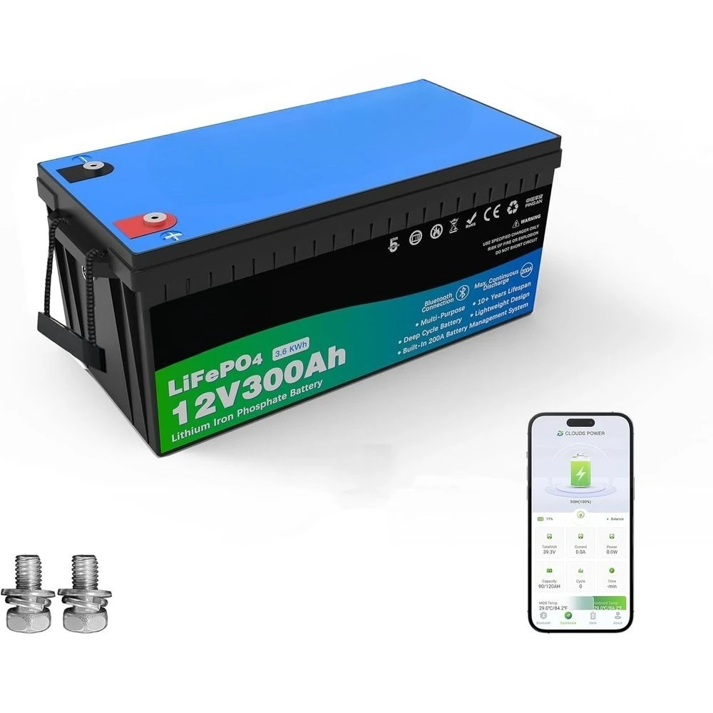 12V 300Ah LiFePO4 Golf Cart Battery, 200A BMS, 4000 Cycles, 3.84 kWh, 2.56kW Output, Ideal for Off-Grid, Home, RV, Marine Use
12V 300Ah LiFePO4 Golf Cart Battery, 200A BMS, 4000 Cycles, 3.84 kWh, 2.56kW Output, Ideal for Off-Grid, Home, RV, Marine Use